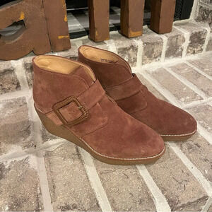 Jack Rogers Izzy Suede Wedge Ankle Booties Size 8.5